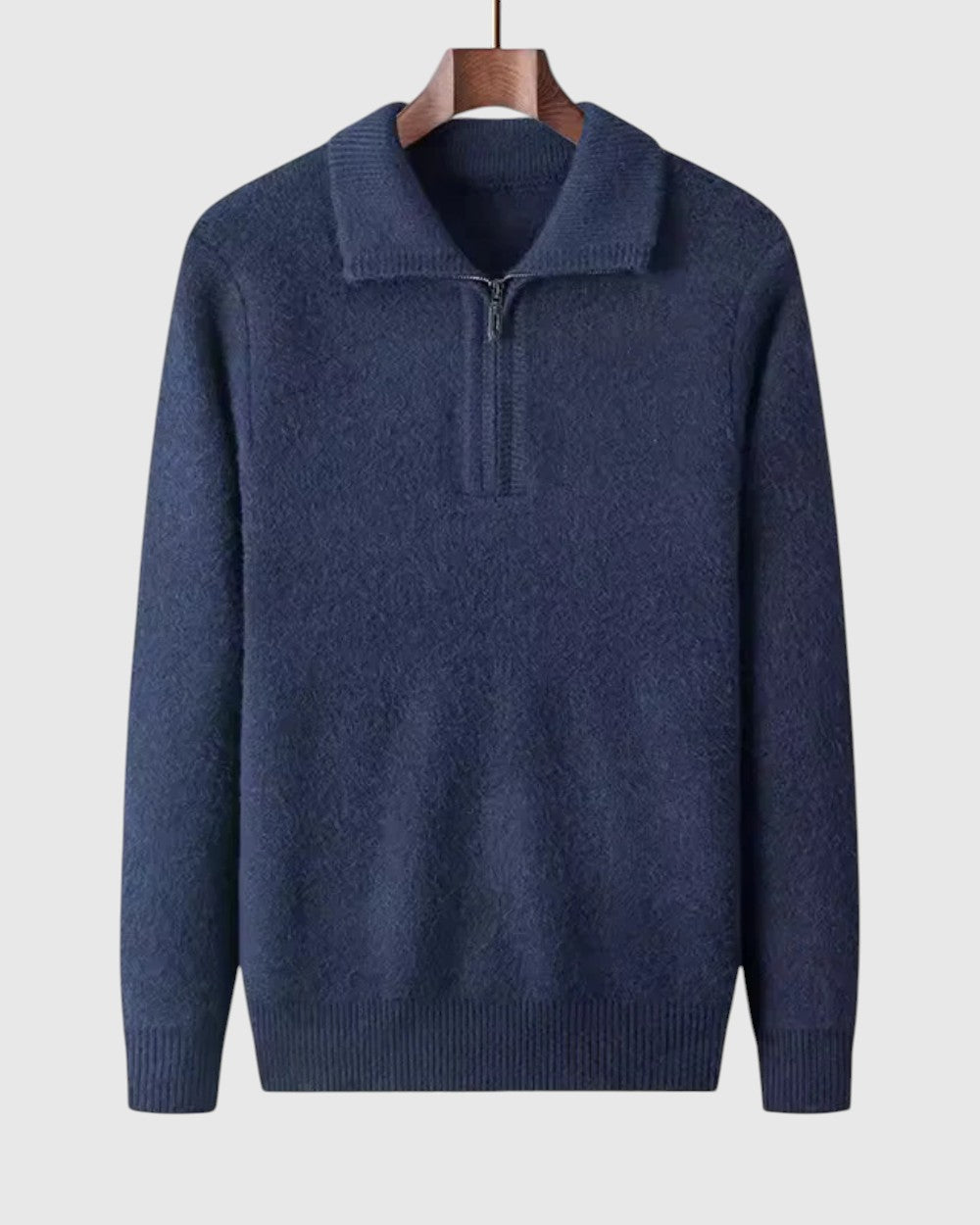 Levente - Kasjmírvékony pulóver negyedzipzárral Gstaad