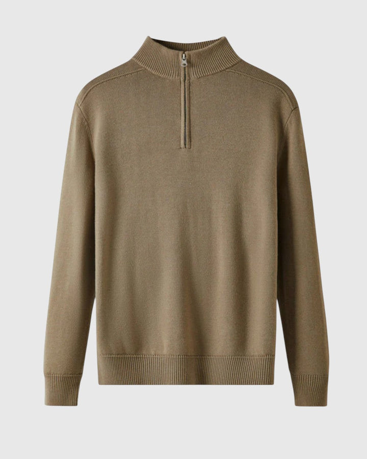 Jenő - Merinó gyapjú pulóver cipzárral Capri