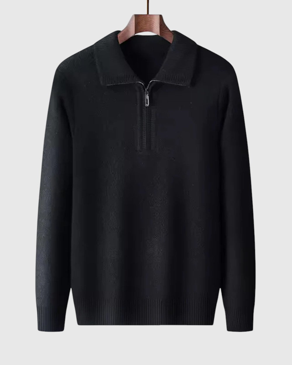 Levente - Kasjmírvékony pulóver negyedzipzárral Gstaad