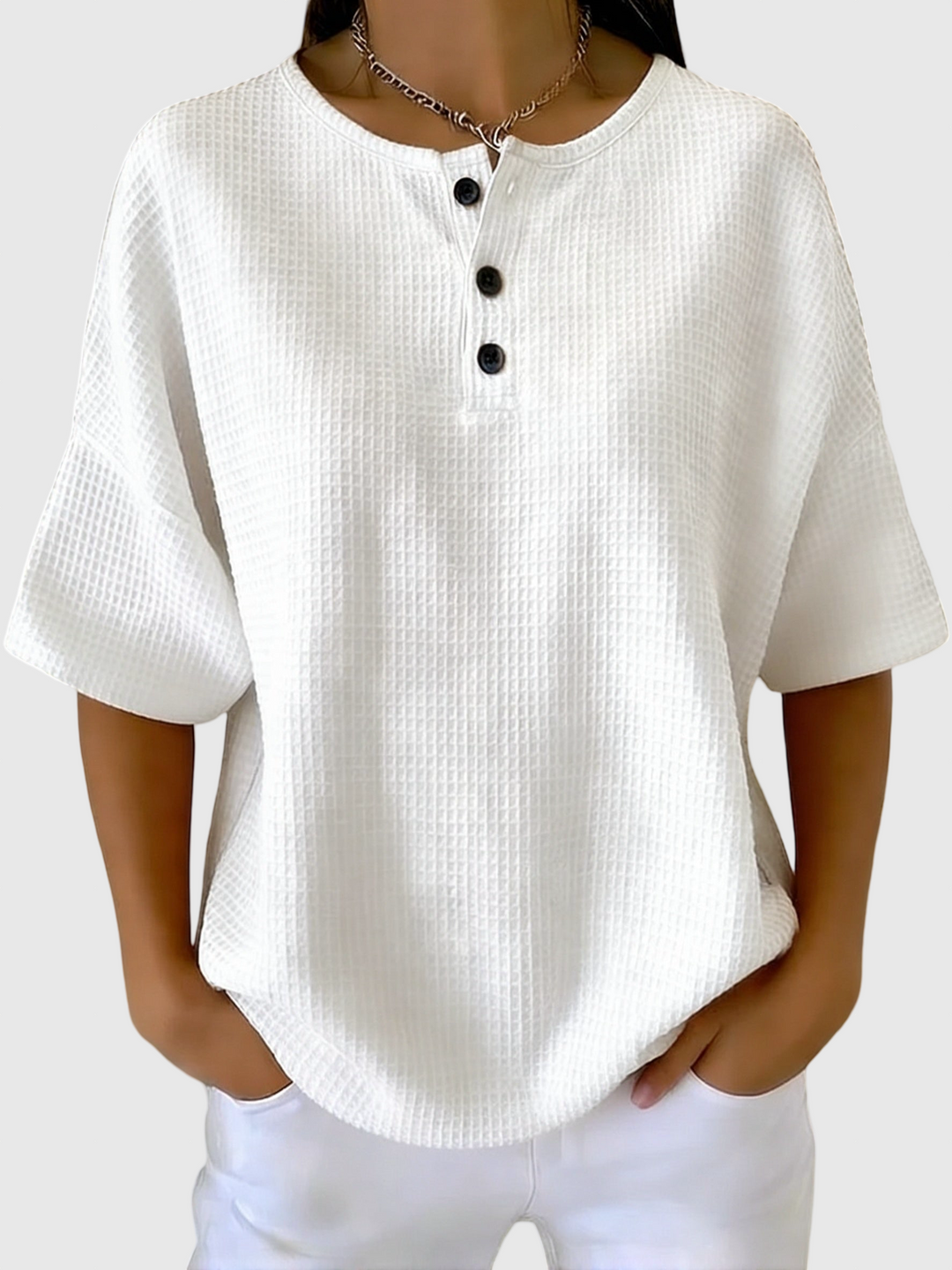 Casual Waffle Henry Galléros Pulóver